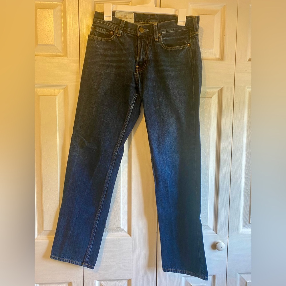 Hollister Straight Leg Jeans - Dark Blue Wash